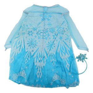 Disney Frozen Elsa Dress Costume Snowflake Headband Pretend Play Toddler 2T New